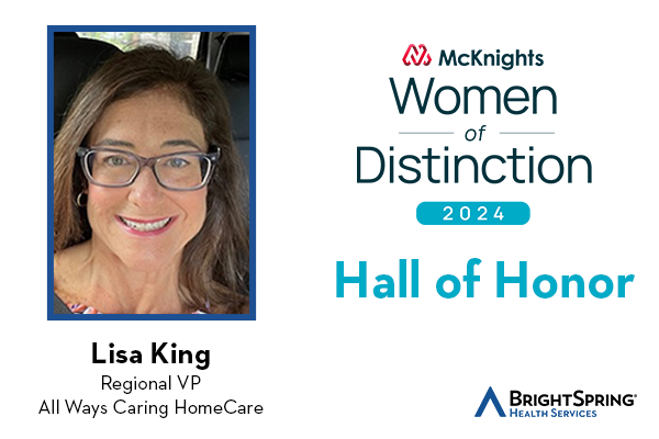 Headshot of Lisa King, Regional VP of All Ways Caring HomeCare, who was honored as Women of Distinction in 2024