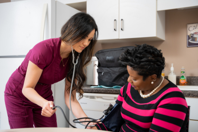 Healthcare professional taking a patient